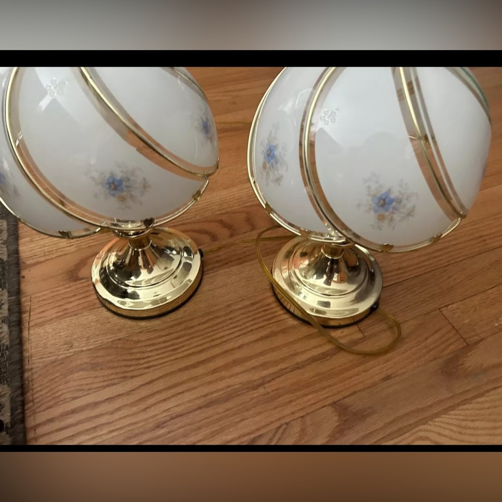 Vintage Glass and Brass Lamps